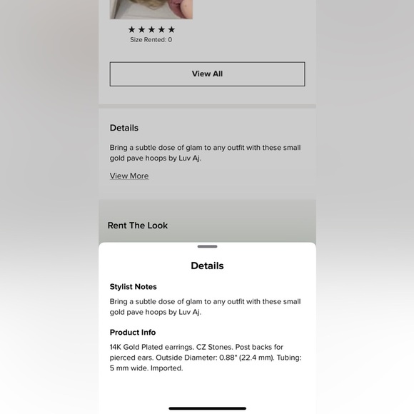 Gold Pave Amalfi Hoops - Picture 7 of 7